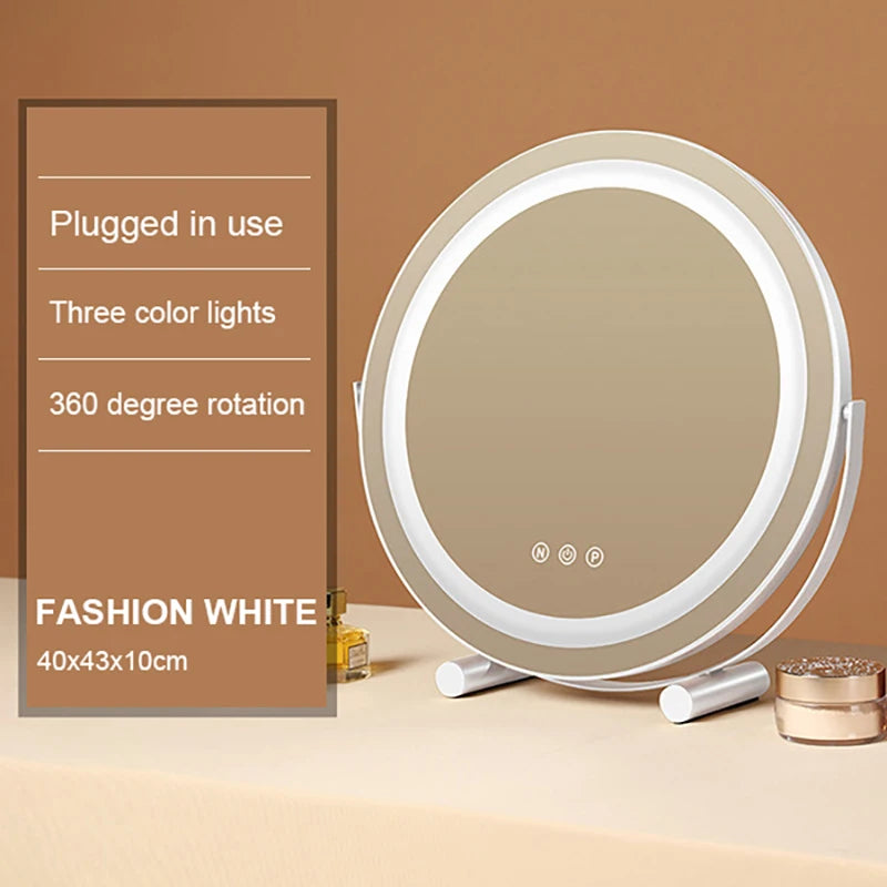 Bathroom Makeup Mirror Lights Lighted Cosmetic Vanity Mirror with Led Lights for Dressing Portable Vanity Mirror Light Round