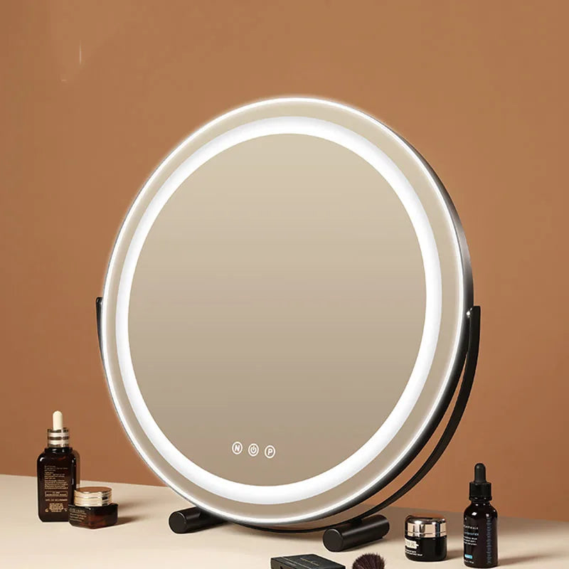 Bathroom Makeup Mirror Lights Lighted Cosmetic Vanity Mirror with Led Lights for Dressing Portable Vanity Mirror Light Round