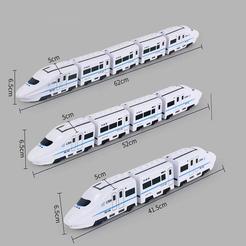 Kids DIY Simulation High Speed Railway Train Toy Car Electric Sound Light Model Train Educational Toys for Boys Girls Gift