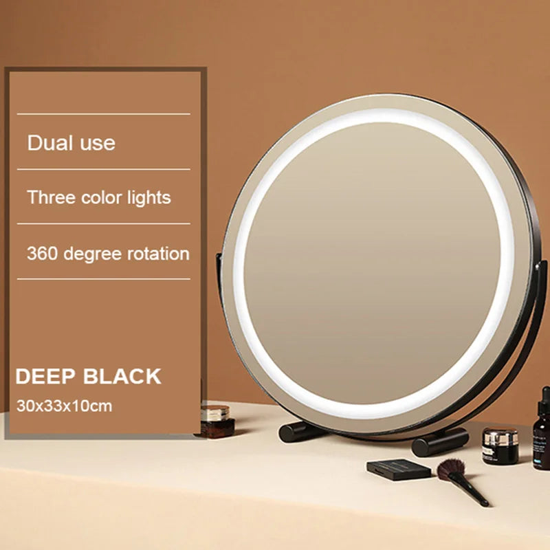 Bathroom Makeup Mirror Lights Lighted Cosmetic Vanity Mirror with Led Lights for Dressing Portable Vanity Mirror Light Round