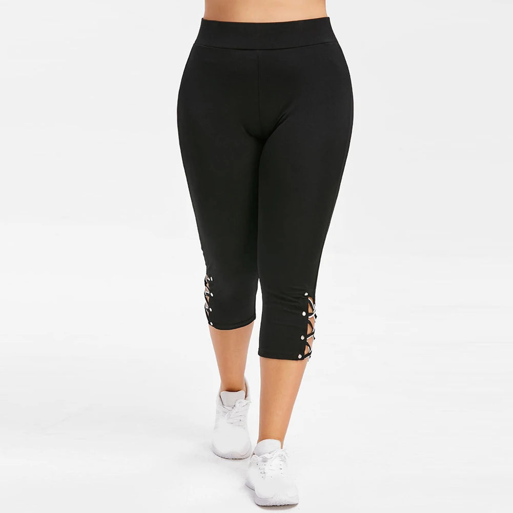 Leggings Women Summer Mid-Calf Pants Leggings Elastic Cropped High Waist Fitness Leggings Sports Leggings Pantalones De Mujer