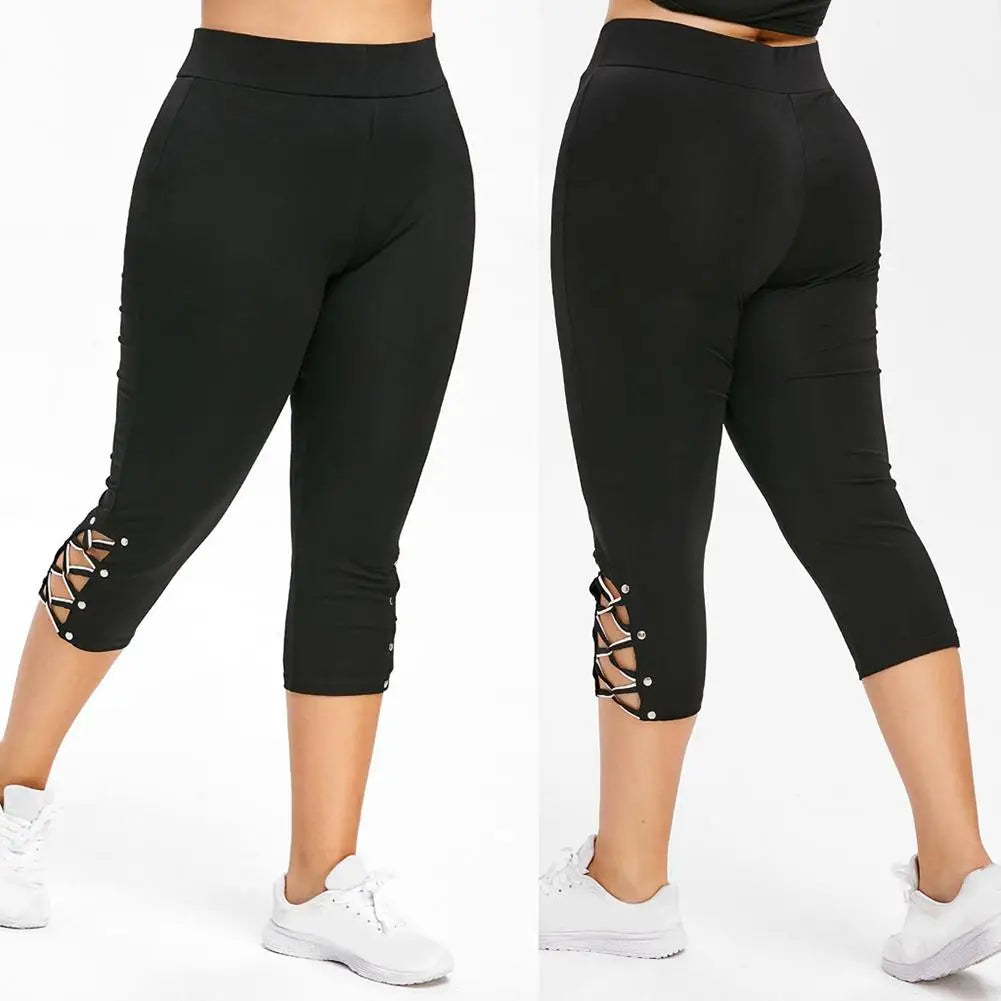 Leggings Women Summer Mid-Calf Pants Leggings Elastic Cropped High Waist Fitness Leggings Sports Leggings Pantalones De Mujer