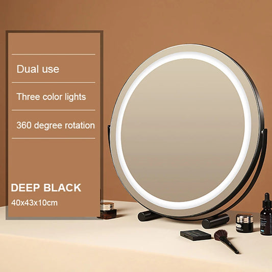 Bathroom Makeup Mirror Lights Lighted Cosmetic Vanity Mirror with Led Lights for Dressing Portable Vanity Mirror Light Round
