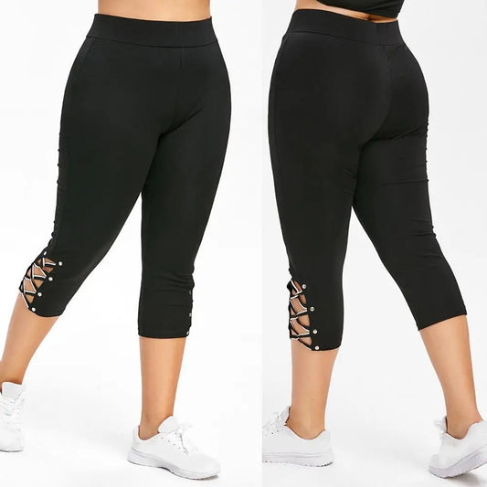 Leggings Women Summer Mid-Calf Pants Leggings Elastic Cropped High Waist Fitness Leggings Sports Leggings Pantalones De Mujer