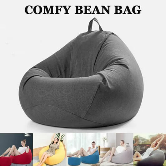 Lazy Sofas Cover Chairs without Filler Comfortable Adults Bean Bag Chair Couch Living Room Bedroom Home Tatami Lounger Cover